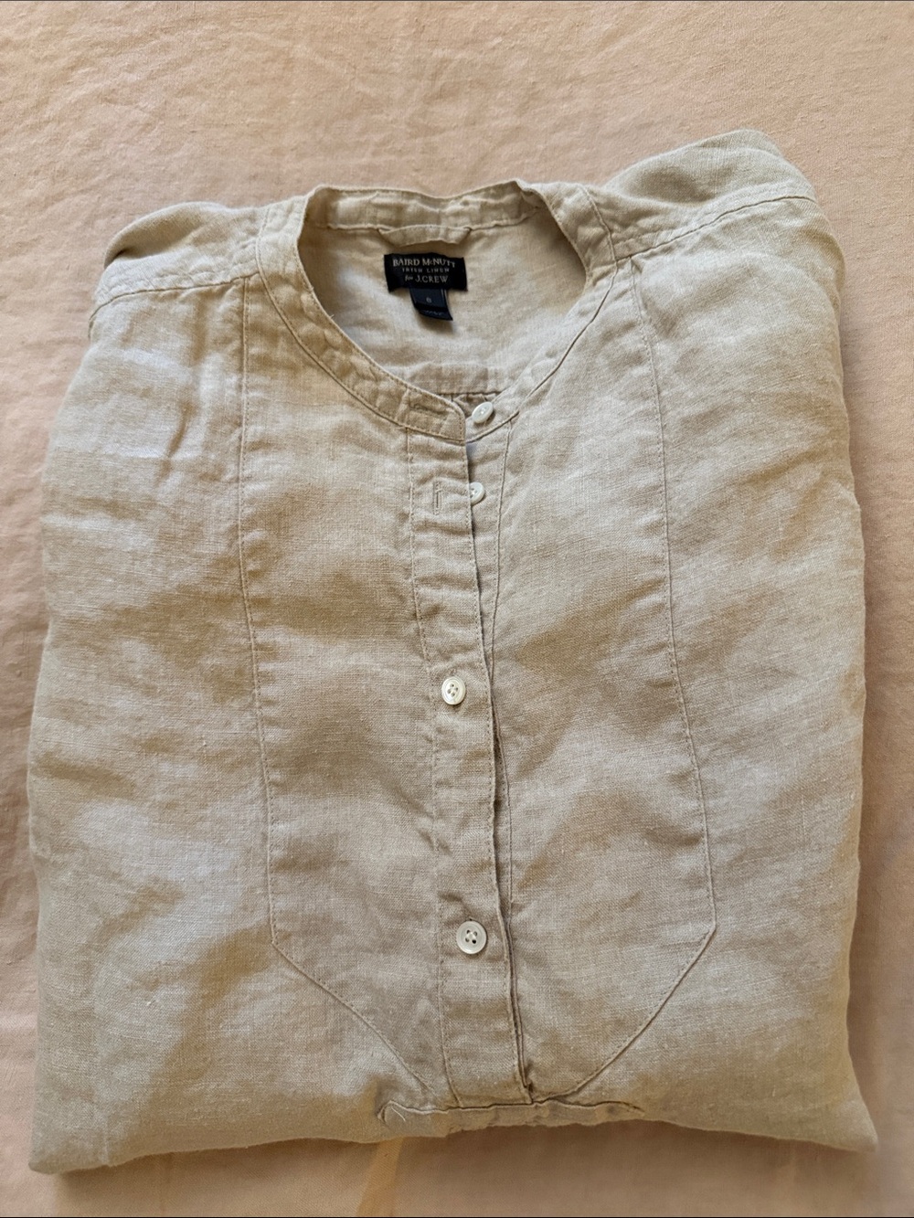 J. Crew women’s Baird Mcnutt  Linen popover Tunic top size 6